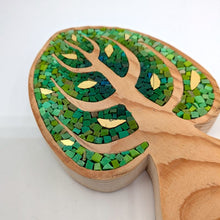 Laden Sie das Bild in den Galerie-Viewer, Albero fiamma verde con foglie oro 094