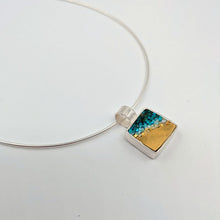 Carica l'immagine nel visualizzatore di Gallery, Pendente quadrato Paesaggi in Oro e Verde Acqua
