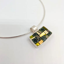 Carica l'immagine nel visualizzatore di Gallery, Pendente rettangolare Tessuto in verde