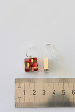 Carica l'immagine nel visualizzatore di Gallery, Orecchini Tessuto Antico in Viola e Rosso