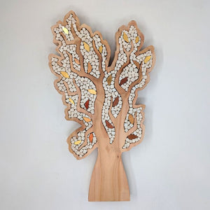 Albero bianco con foglie oro 140