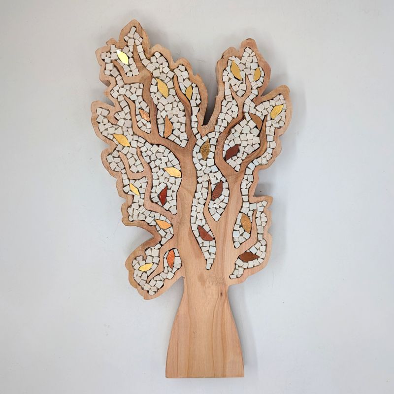 Albero bianco con foglie oro 140