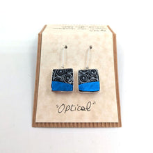 Carica l'immagine nel visualizzatore di Gallery, Orecchini quadrati Optical in blu
