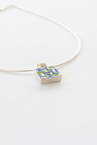 pendente Tessuto Antico in azzurro